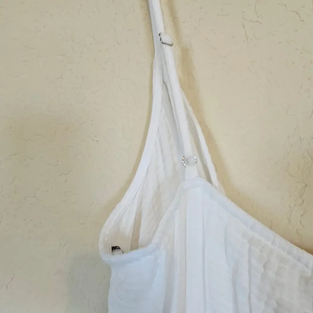 DKNY White V Neck Front Tie Maxi Dress Cover Up Women's Medium‎ Beach Pool